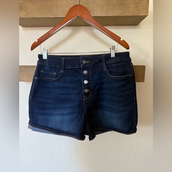 Nine West Pants - Nine West|Women’s dark blue Denim high waisted Jean Shorts,button fly•••size 10